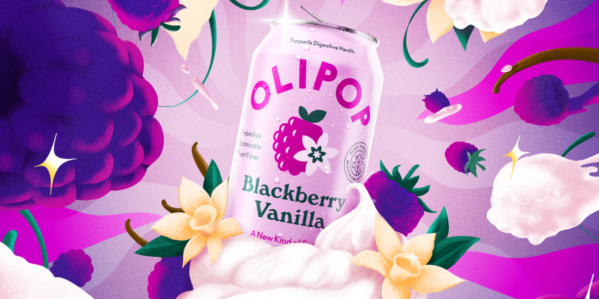 Blackberry Vanilla Prebiotic Soda 9g Fiber | OLIPOP