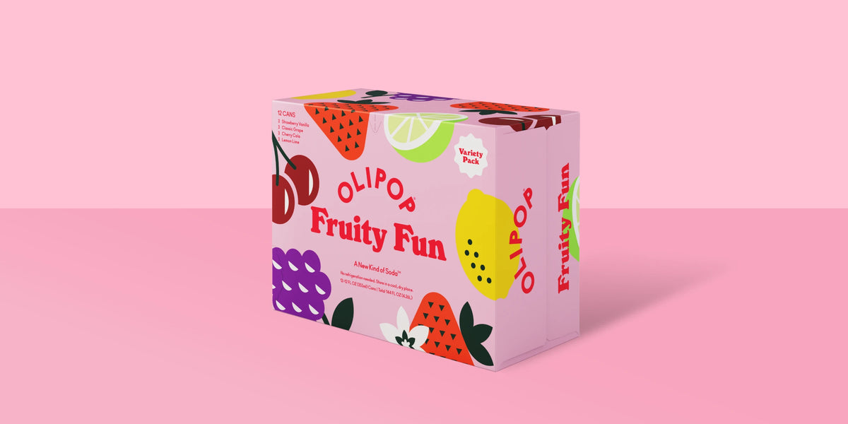 Fruity Fun Prebiotic Soda Variety 12-Pack | OLIPOP