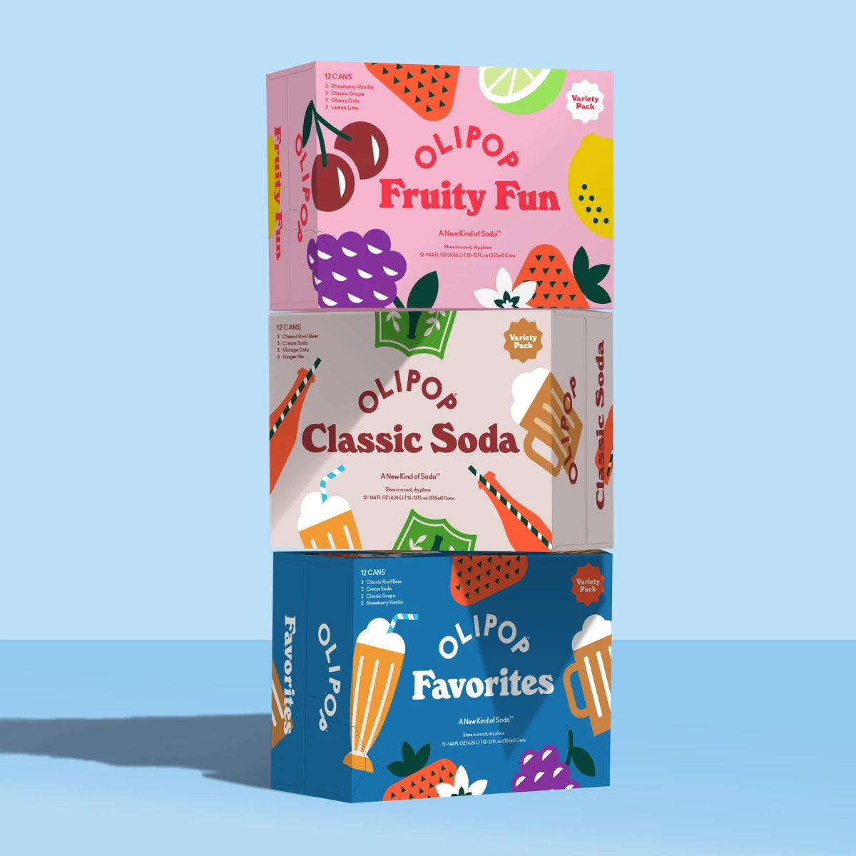 Favorites Prebiotic Soda Variety 12-Pack | OLIPOP