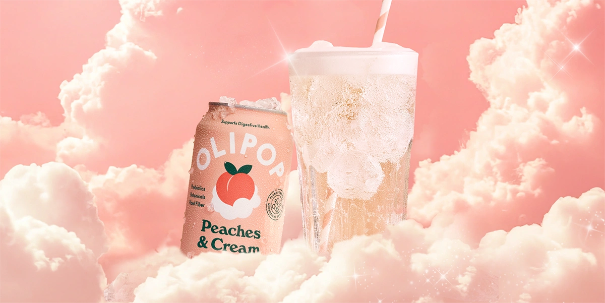Peaches & Cream Prebiotic Soda | OLIPOP Peaches & Cream Prebiotic Soda | OLIPOP