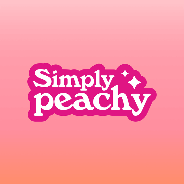 Image of simply peach bubble text on peach background