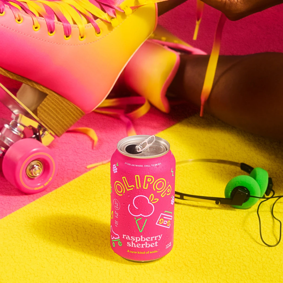 Raspberry Sherbet Prebiotic Soda 6g Fiber | OLIPOP