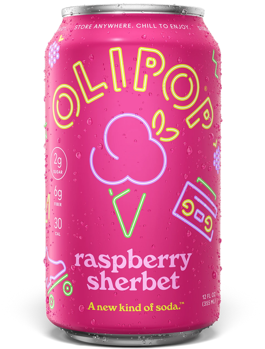 Raspberry Sherbet Prebiotic Soda 6g Fiber | OLIPOP