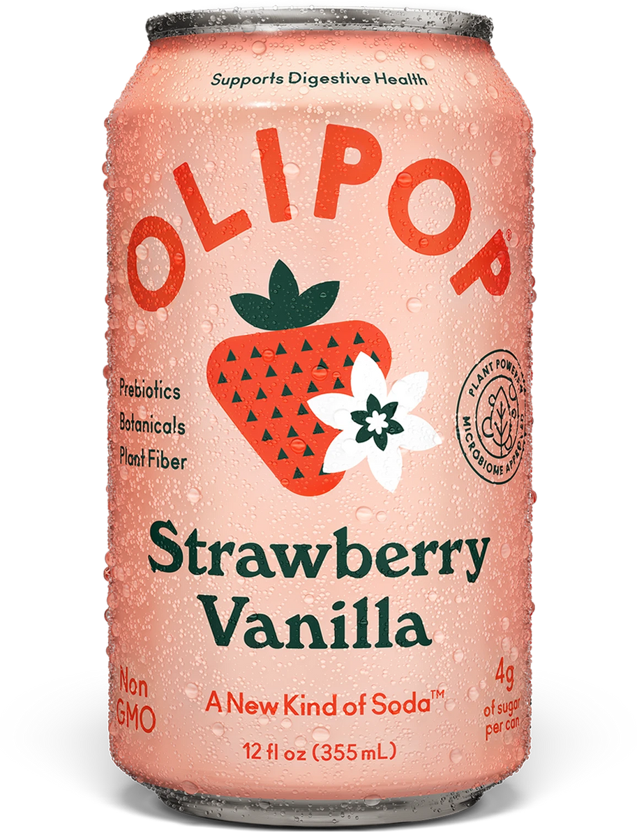 Strawberry Vanilla Prebiotic Soda 9g Fiber | OLIPOP