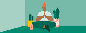 Illustration of a man meditating