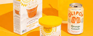 Simple Mills Cupcake Mix and OLIPOP Orange Cream