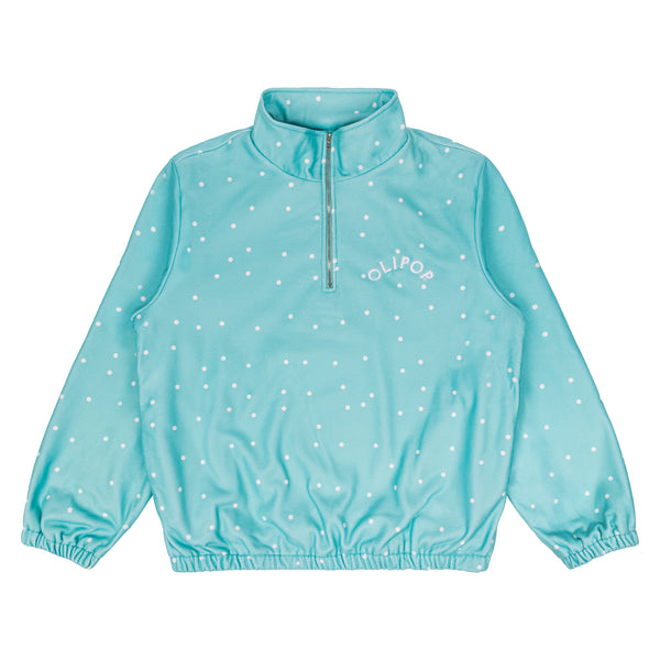 Blue Brushed Fleece Quarter Zip Jacket