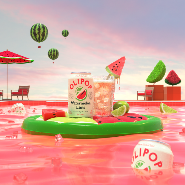 Watermelon Lime Prebiotic Soda | OLIPOP