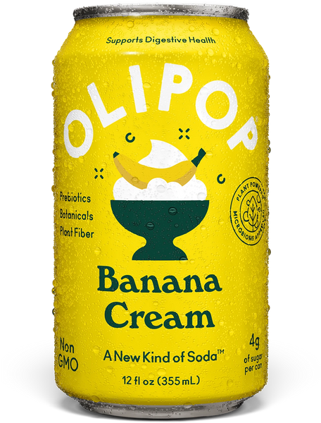 Banana Cream Prebiotic Soda 9g Fiber | OLIPOP