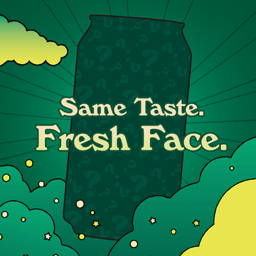 OLIPOP soda with the text same taste fresh face overlayed on the image