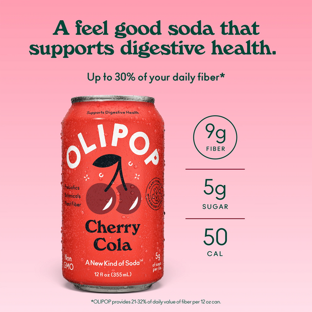 Cherry Cola Prebiotic Soda 9g Fiber | OLIPOP Cherry Cola Prebiotic Soda 9g Fiber | OLIPOP