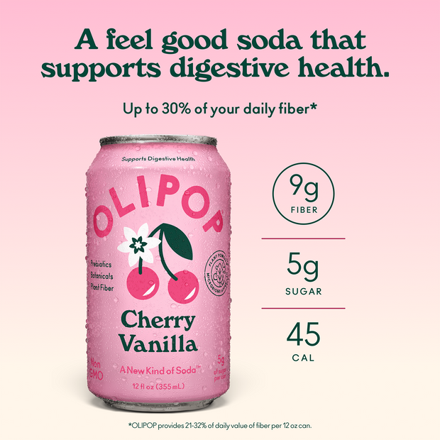 Cherry Vanilla Prebiotic Soda | OLIPOP