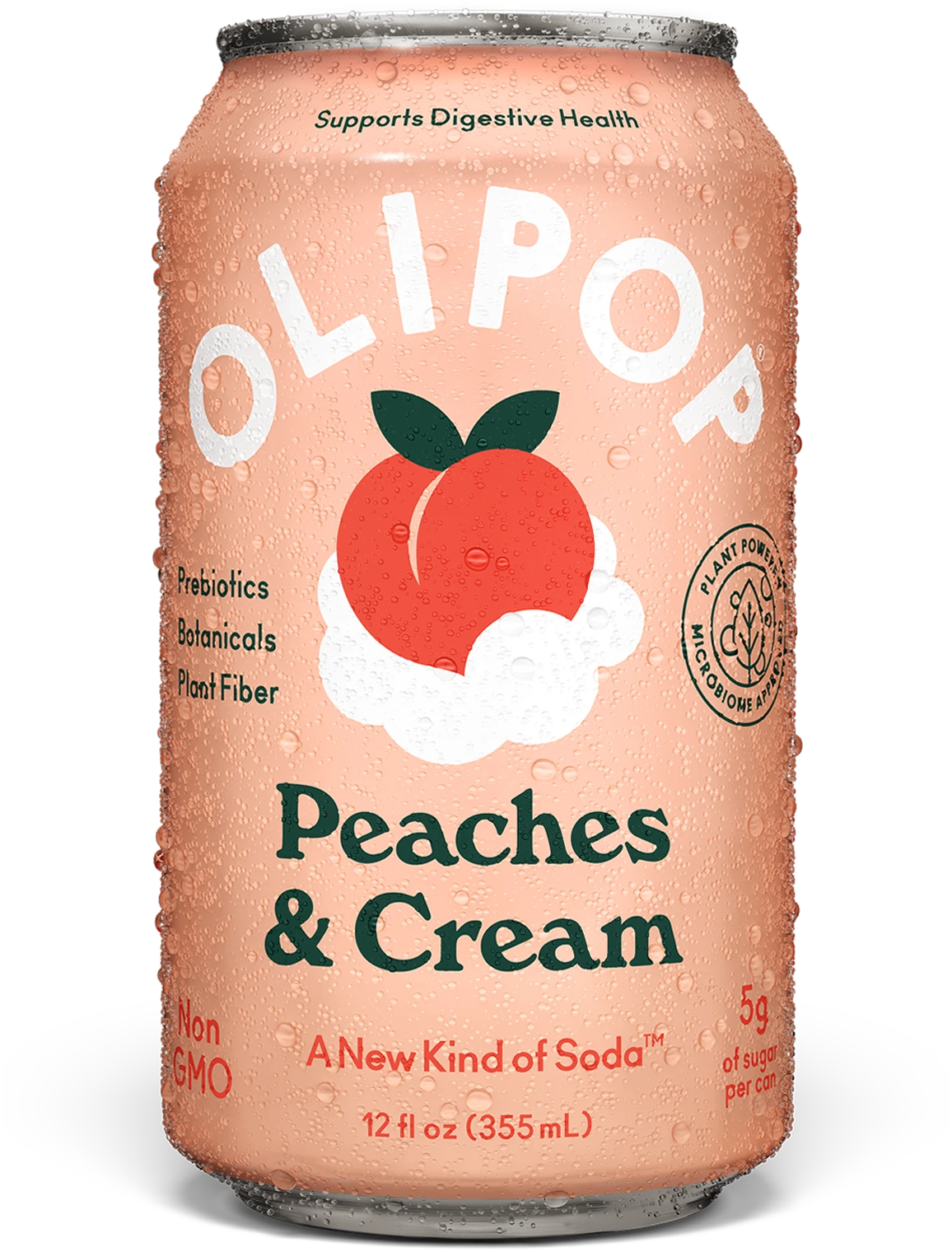 Peaches & Cream Prebiotic Soda 9g Fiber | OLIPOP