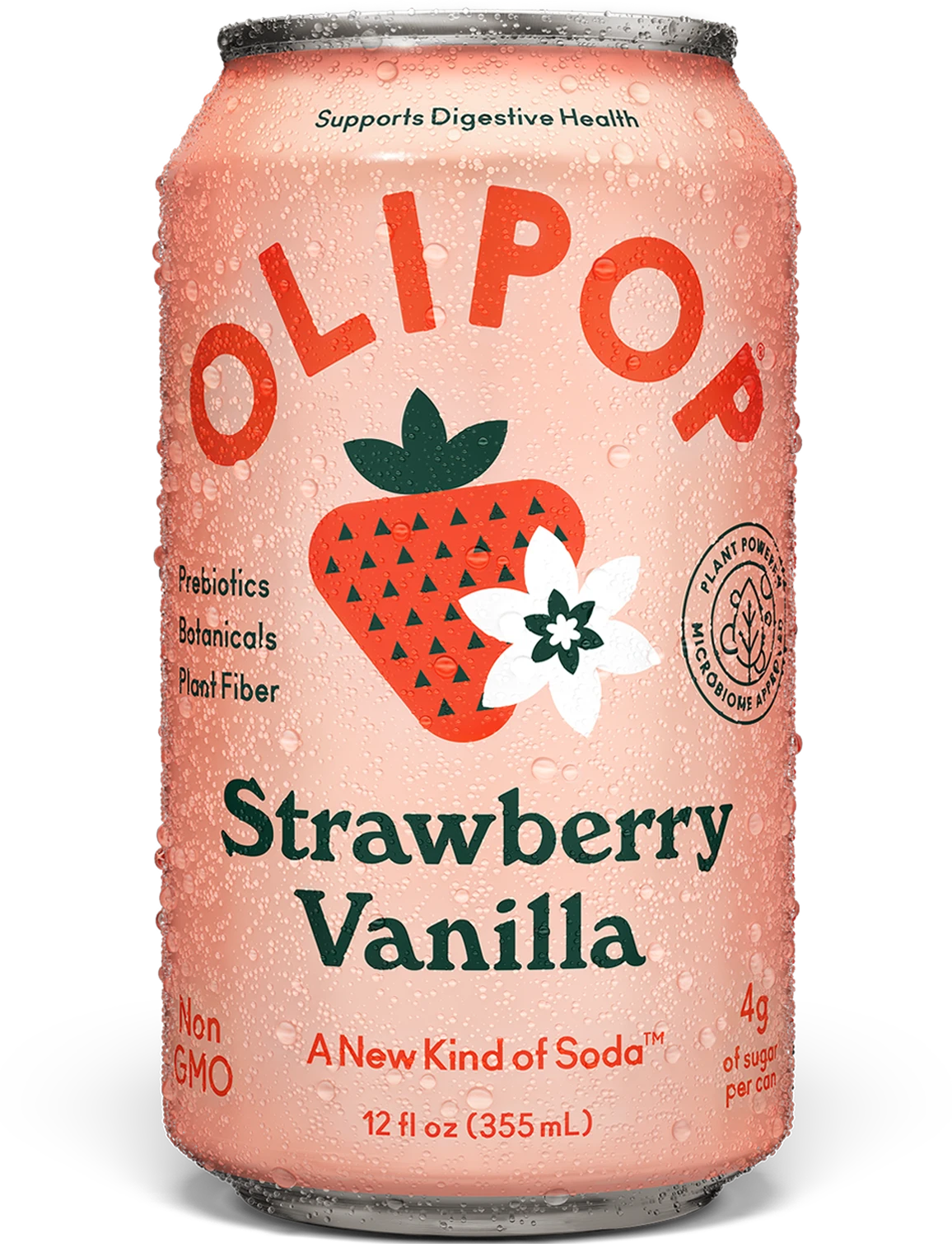 Strawberry Vanilla Prebiotic Soda 9g Fiber | OLIPOP