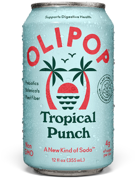 Tropical Punch Prebiotic Soda 9g Fiber | OLIPOP