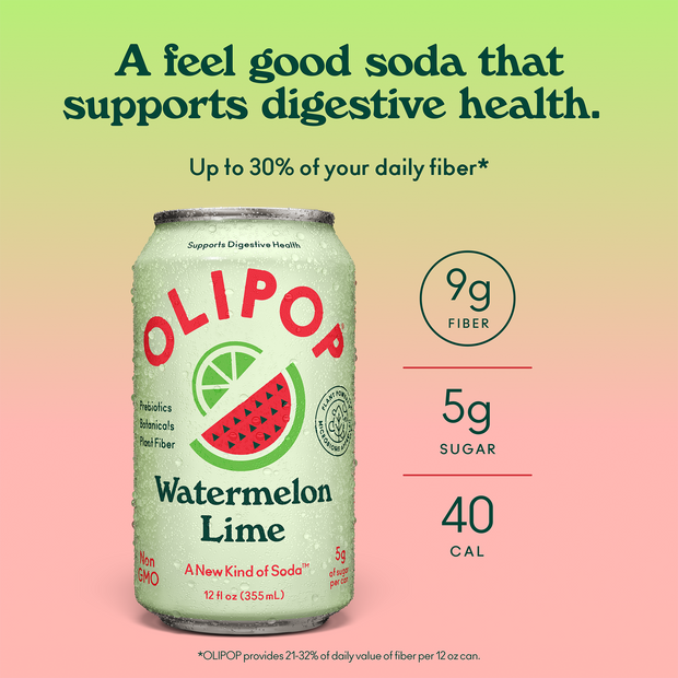 Watermelon Lime Prebiotic Soda | OLIPOP